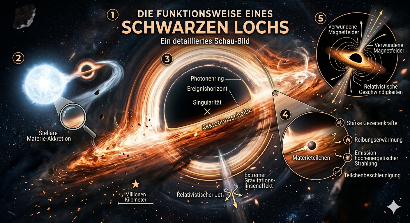 Illustration eines Schwarzen Lochs